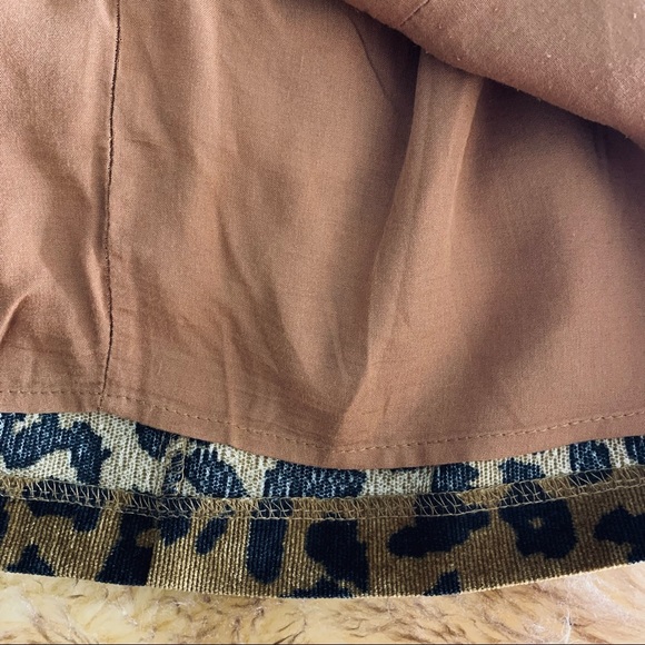 Eye of the Needle Leopard Print Corduroy Button Front Skirt size M - Picture 9 of 12